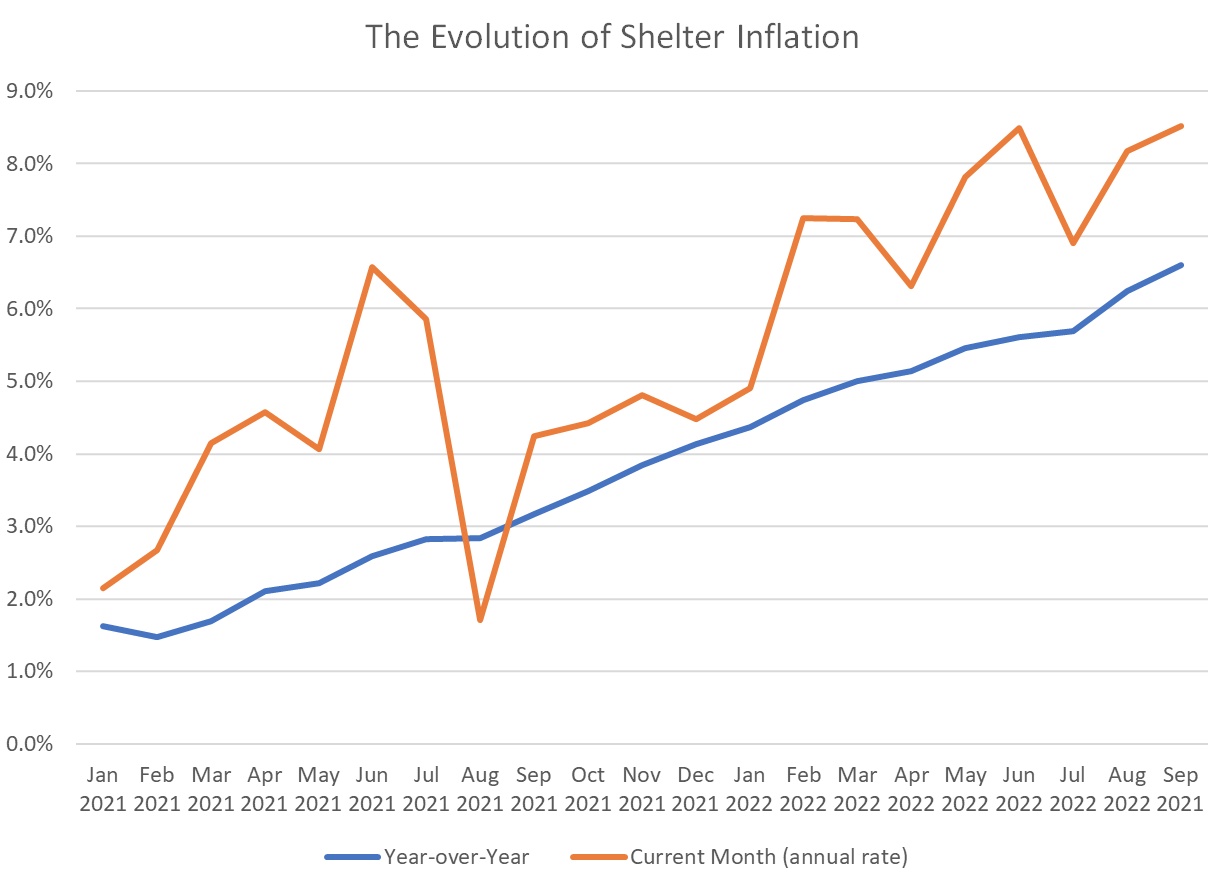 The Evolution of Shelter Inflation