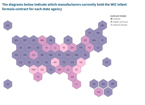 USDA WIC Single Supplier Map 2023